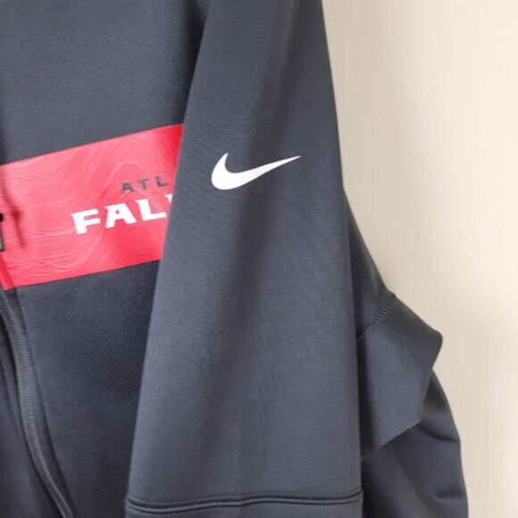 Nike Men's Black and Red Falcons Zip Hoodie - Picture 7 of 12